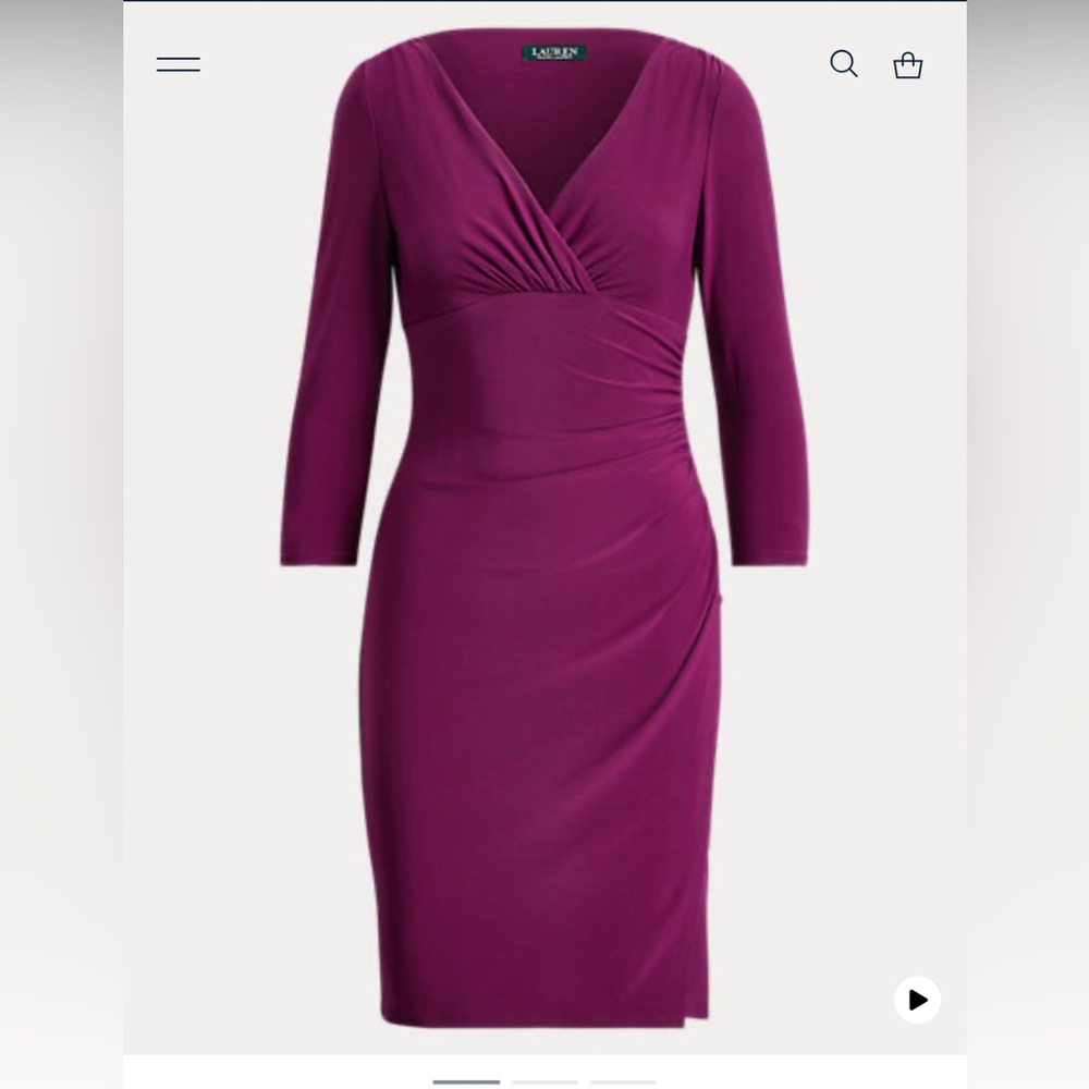 Ruched Jersey Surplice Dress - Picture 6 of 6